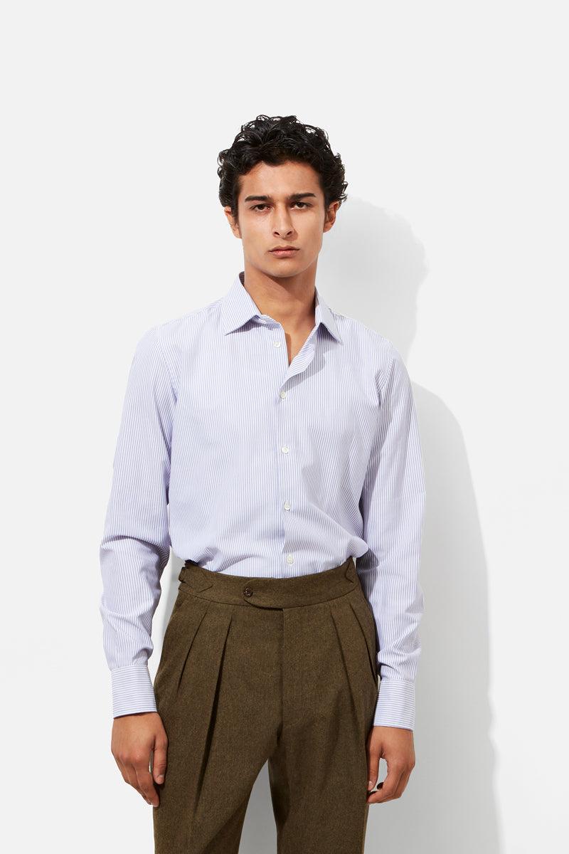 Blue Oxford Bengal in Contemporary Shirt
