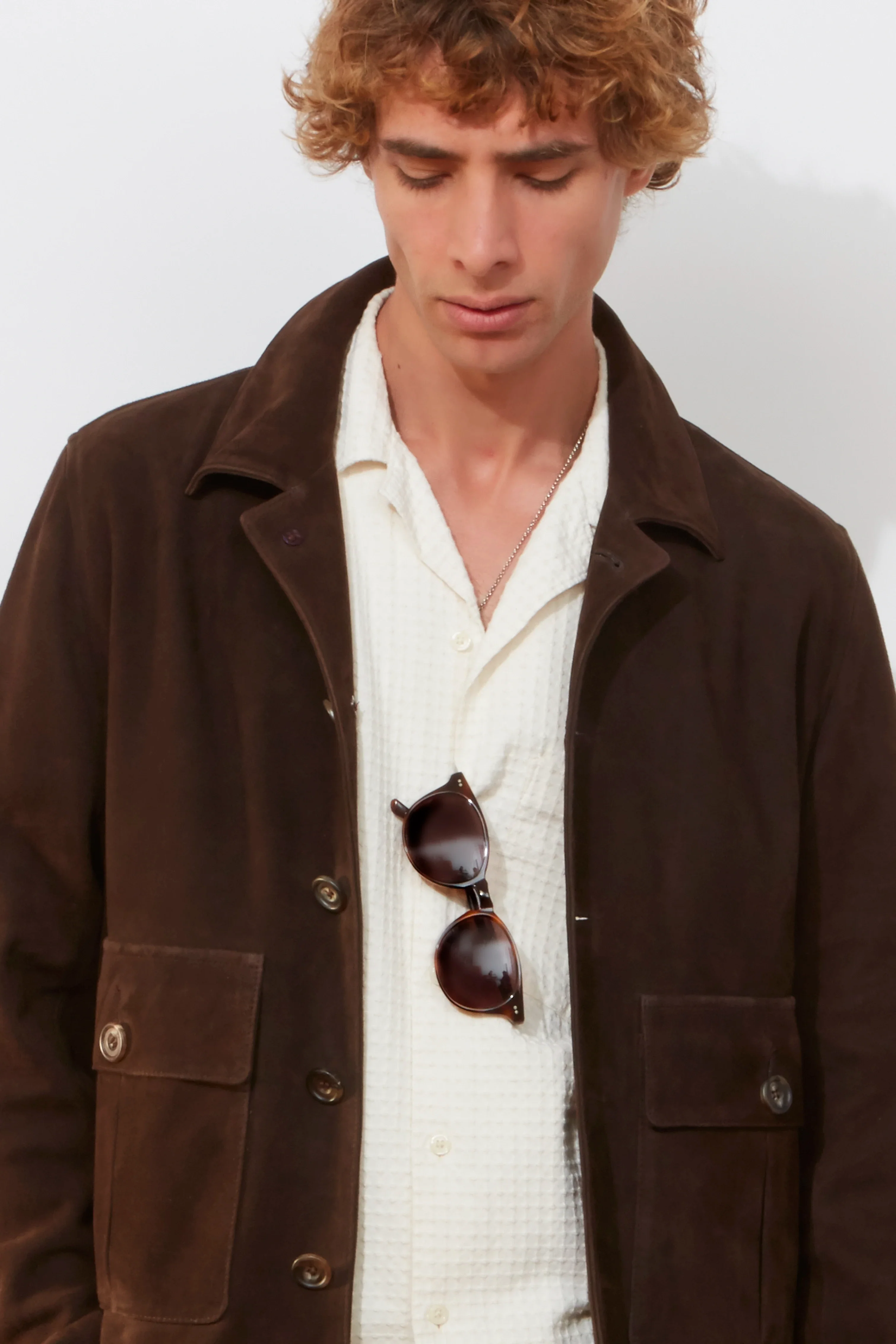 Bomber Jacket – Dark Brown Suede - Image 3