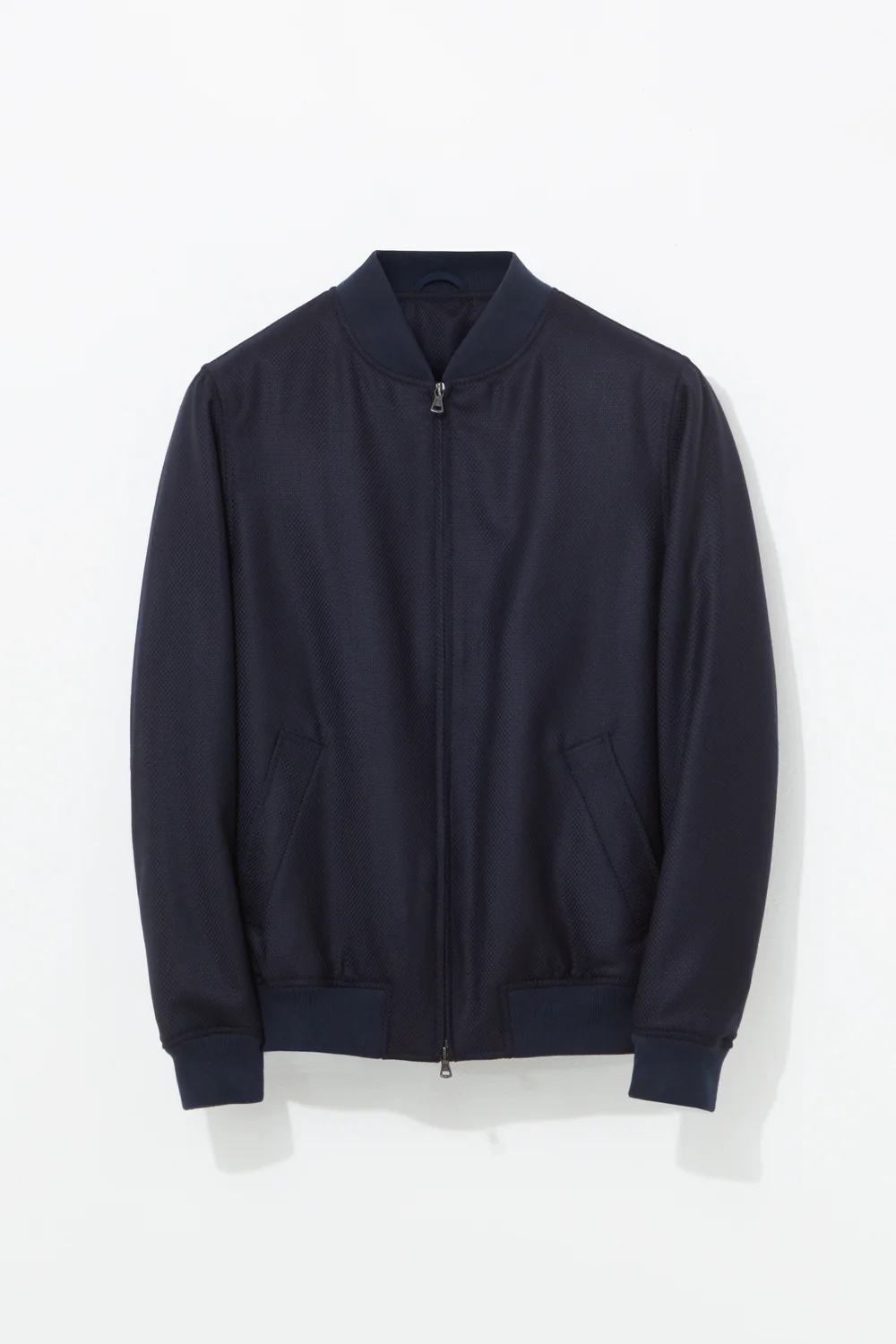 Bomber Jacket – Navy Wool & Cashmere - Image 3