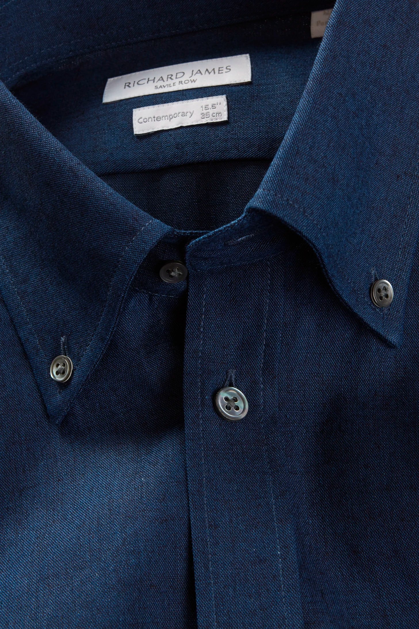 Button-Down Shirt – Navy Cotton Chambray - Image 2