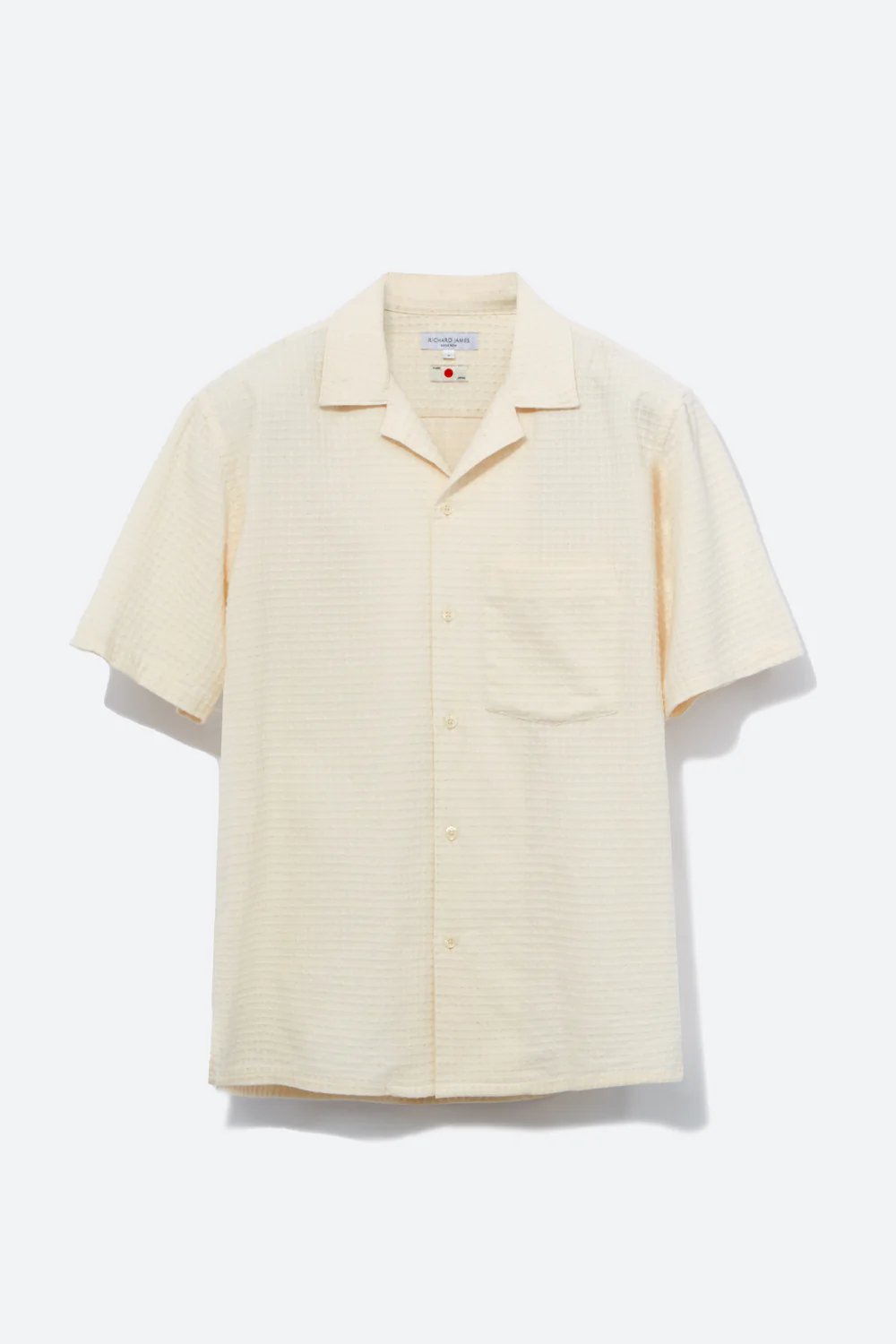Camp Collar Shirt – Cream Waffle Stitch - Image 2