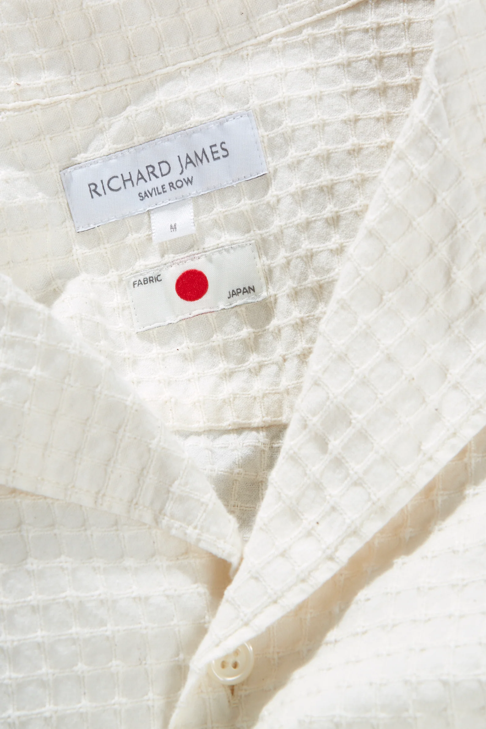 Camp Collar Shirt – Cream Waffle Stitch - Image 4