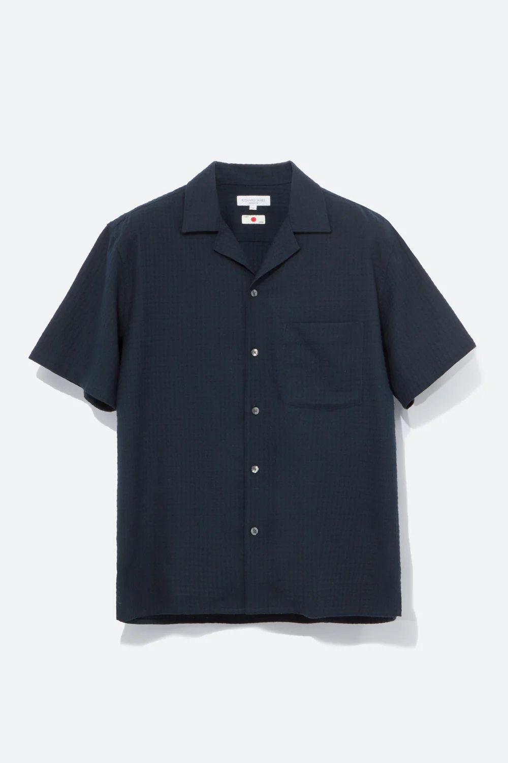 Camp Collar Shirt – Navy Waffle Stitch - Image 2