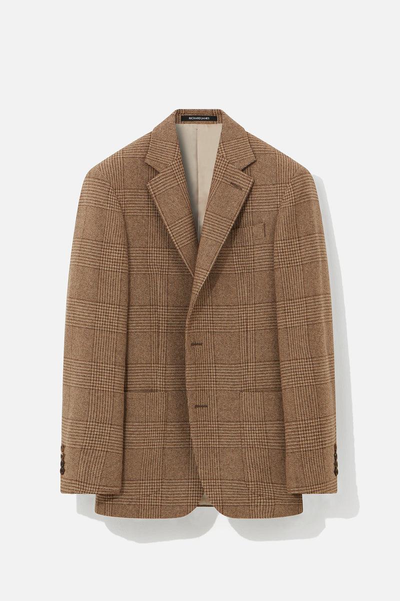 Chapman Blazer - Biscuit Wool & Cashmere Prince of Wales Check - Image 3