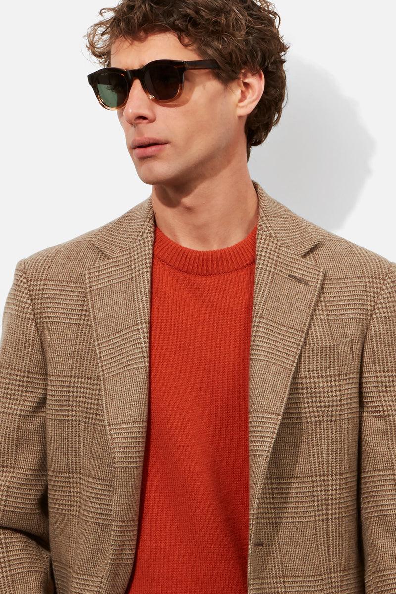 Chapman Blazer - Biscuit Wool & Cashmere Prince of Wales Check - Image 4