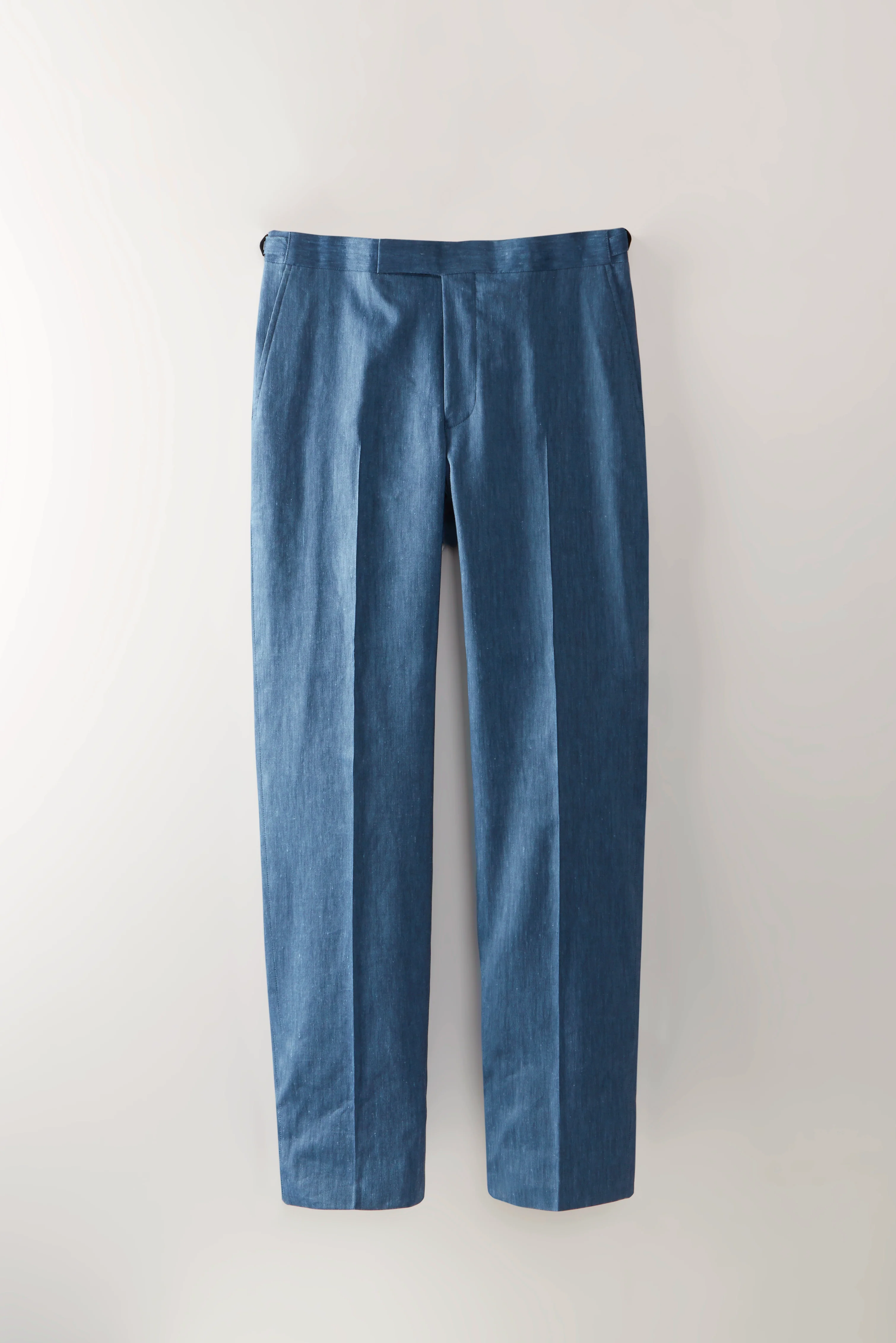 Chapman Trousers – Denim Blue Stretch Linen & Wool
