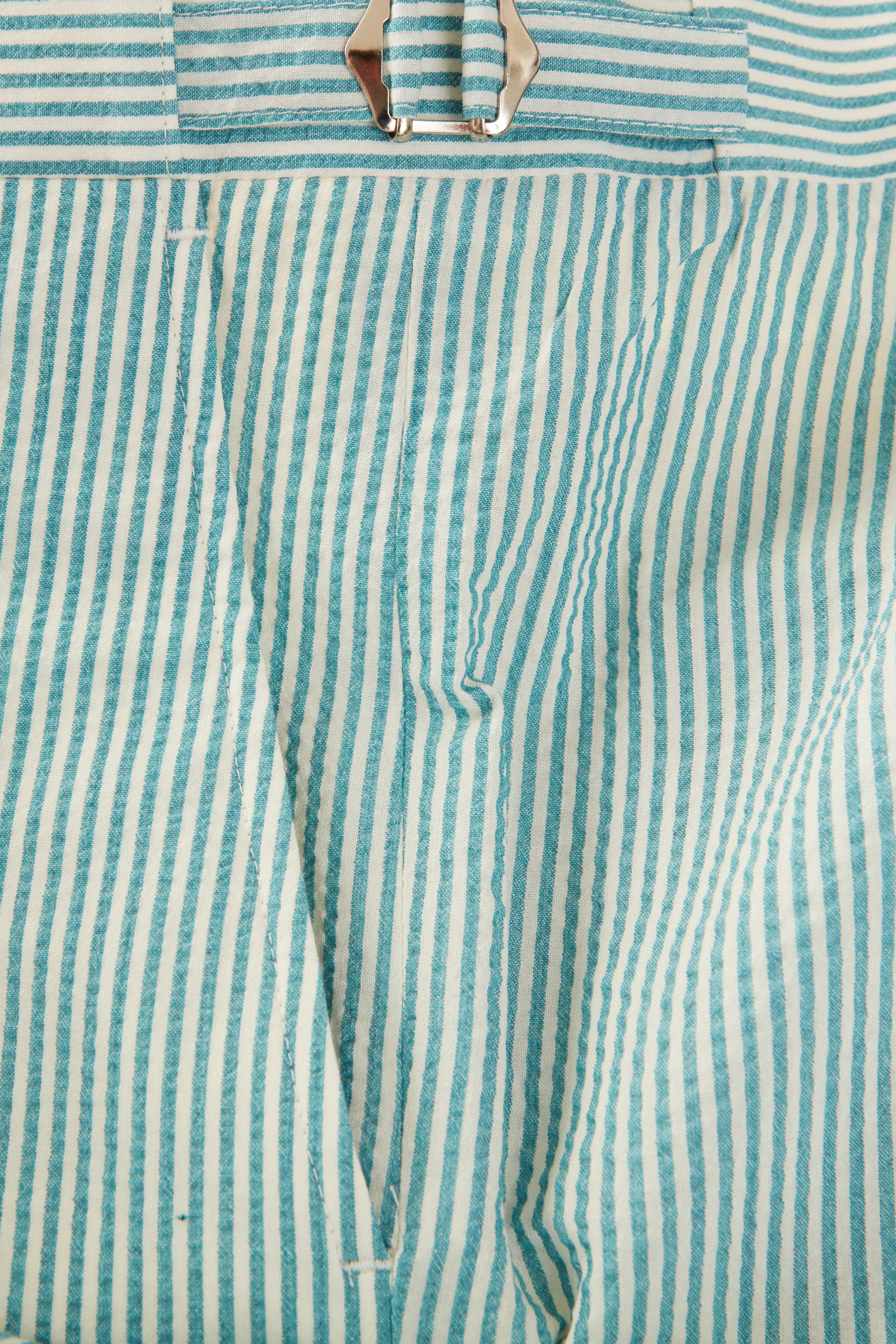 Chapman Suit – Turquoise Wool & Silk Seersucker - Image 4