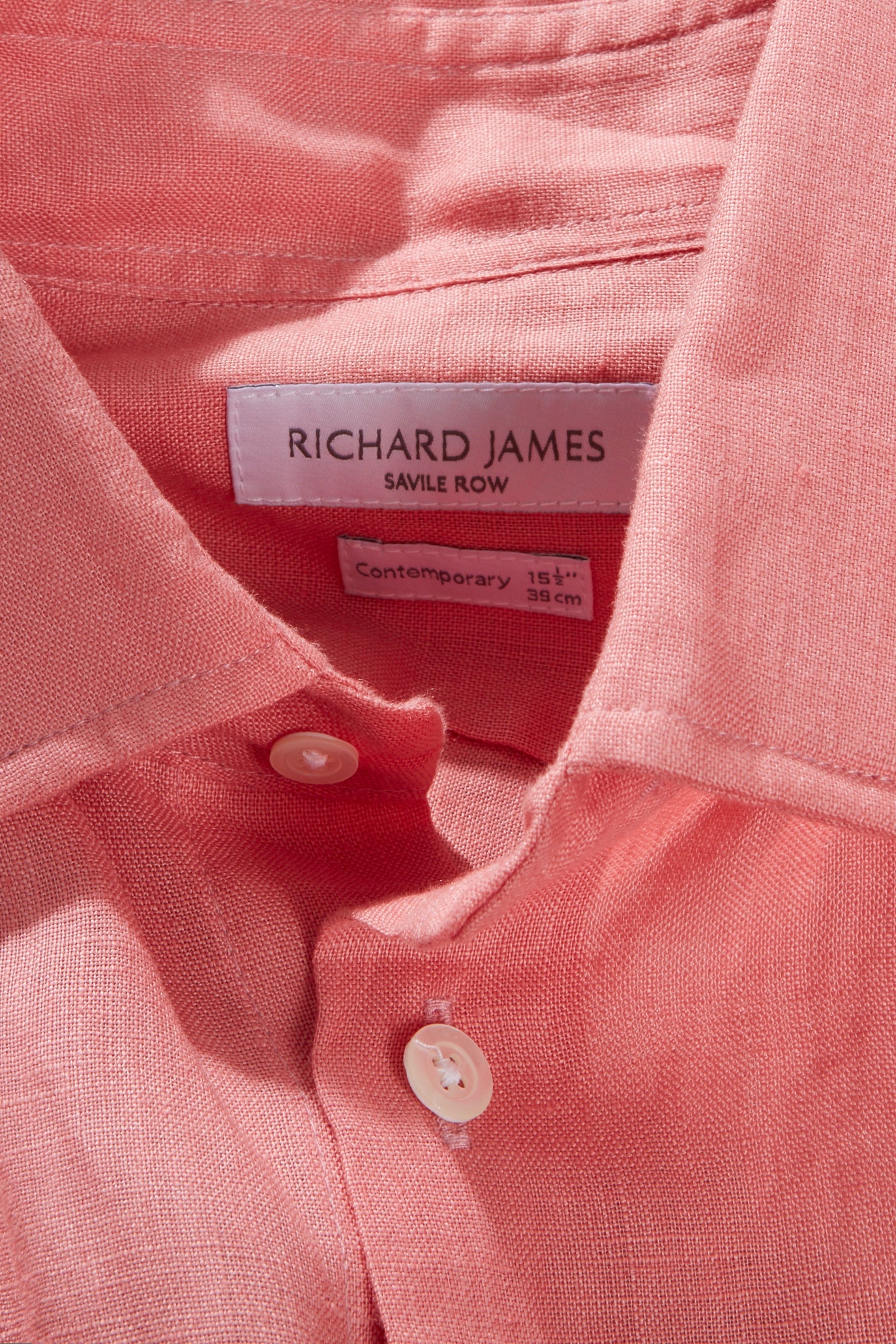 Contemporary Shirt – Coral Linen - Image 4