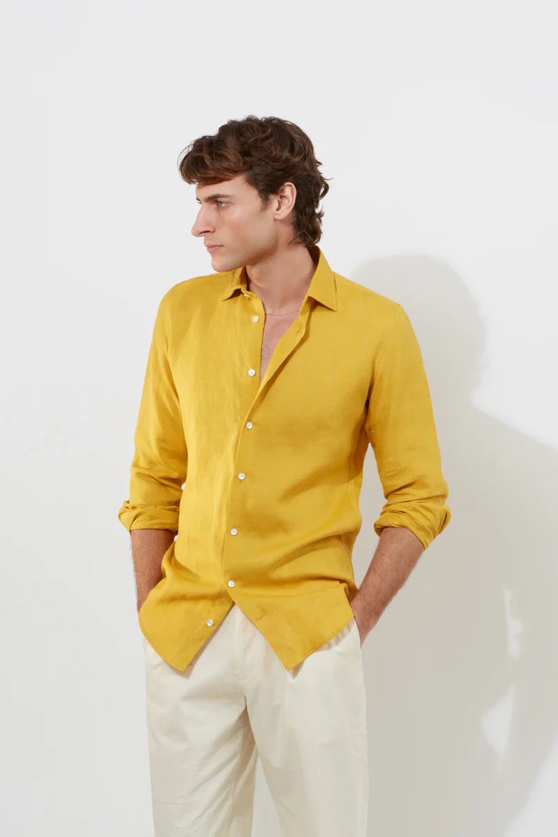 Contemporary Shirt – Gold Linen