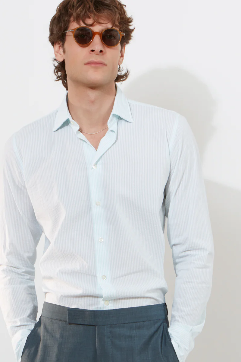 Contemporary Shirt – Mint Seersucker Stripe - Image 3