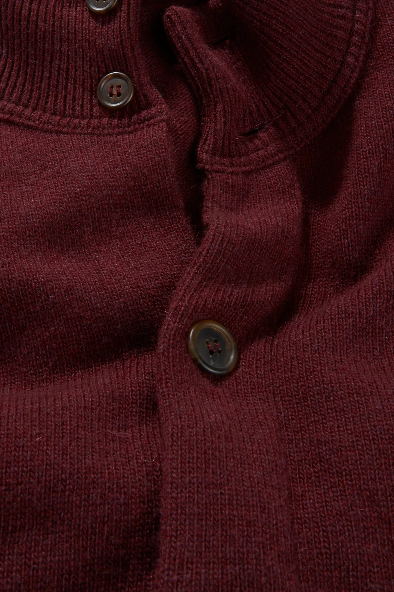 Knitted Bomber– Dark Burgundy Wool & Cashmere - Image 2
