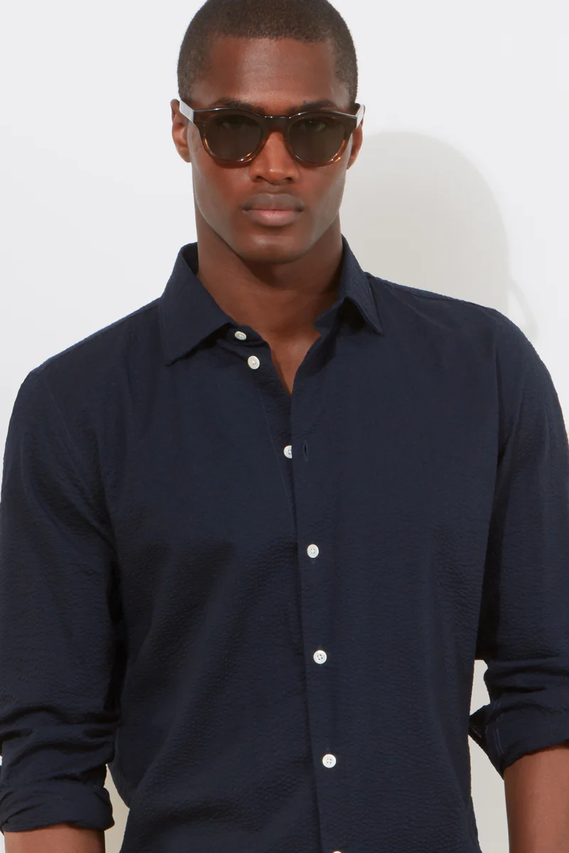 Contemporary Shirt – Navy Seersucker - Image 3