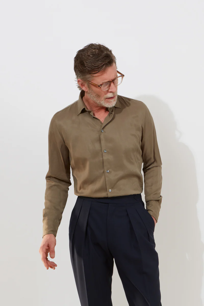 Contemporary Shirt – Olive Plain Twill