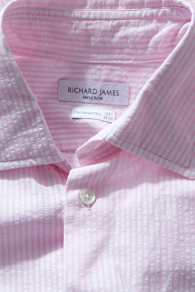 Contemporary Shirt – Pink Seersucker Stripe - Image 4