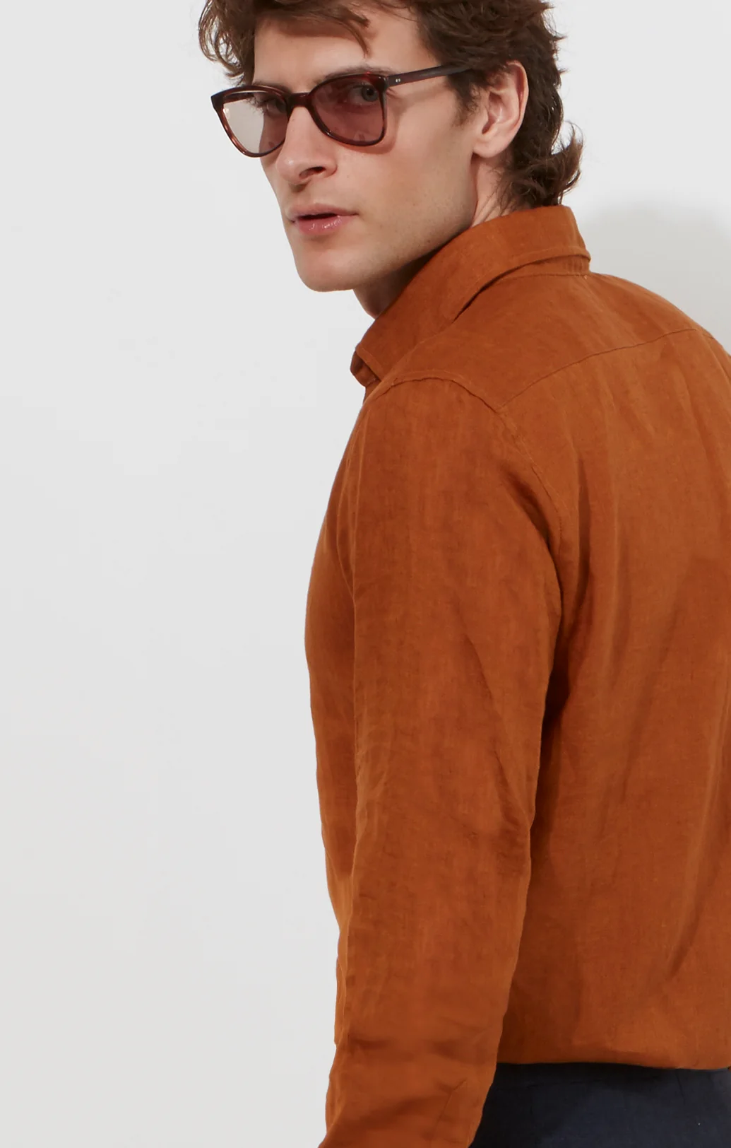 Contemporary Shirt – Tobacco Linen - Image 3