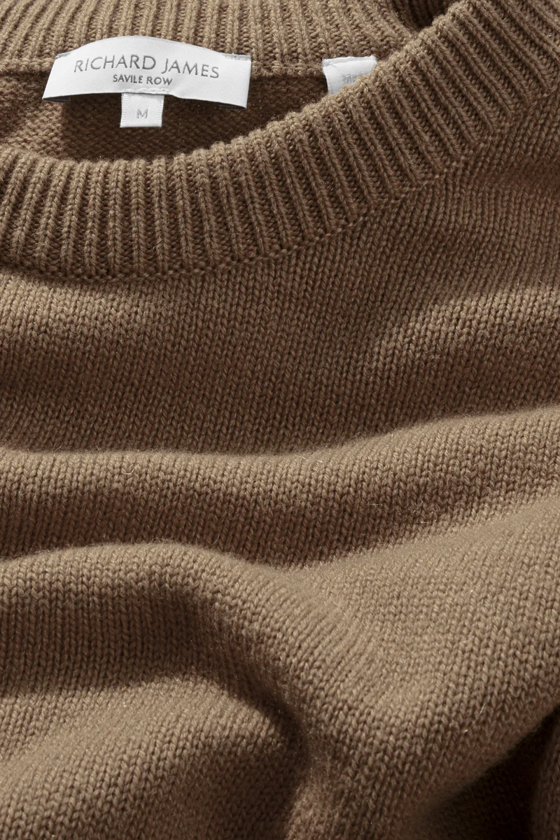 Crew Neck - Mushroom Wool & Cashmere - Image 3