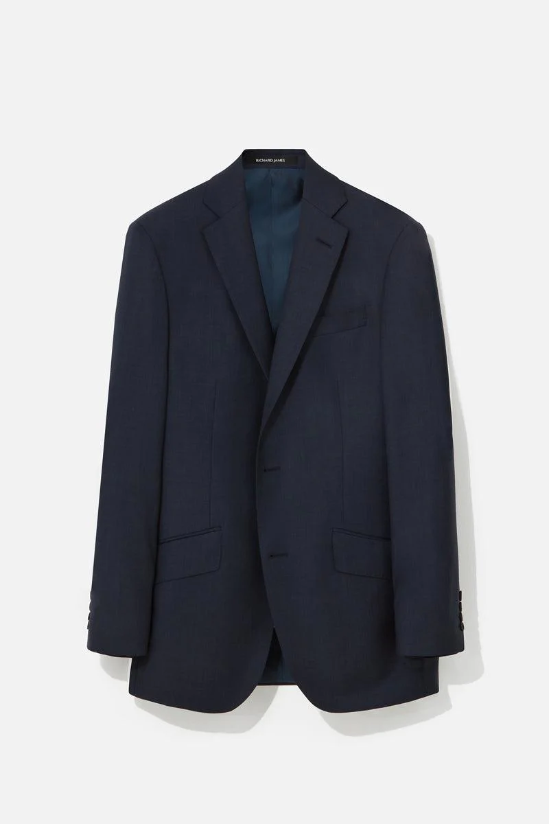 Dark Blue Sharkskin Suit - Image 3