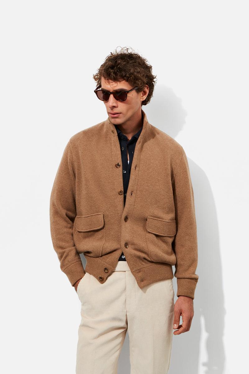 Knitted Bomber - Camel Wool & Cashmere