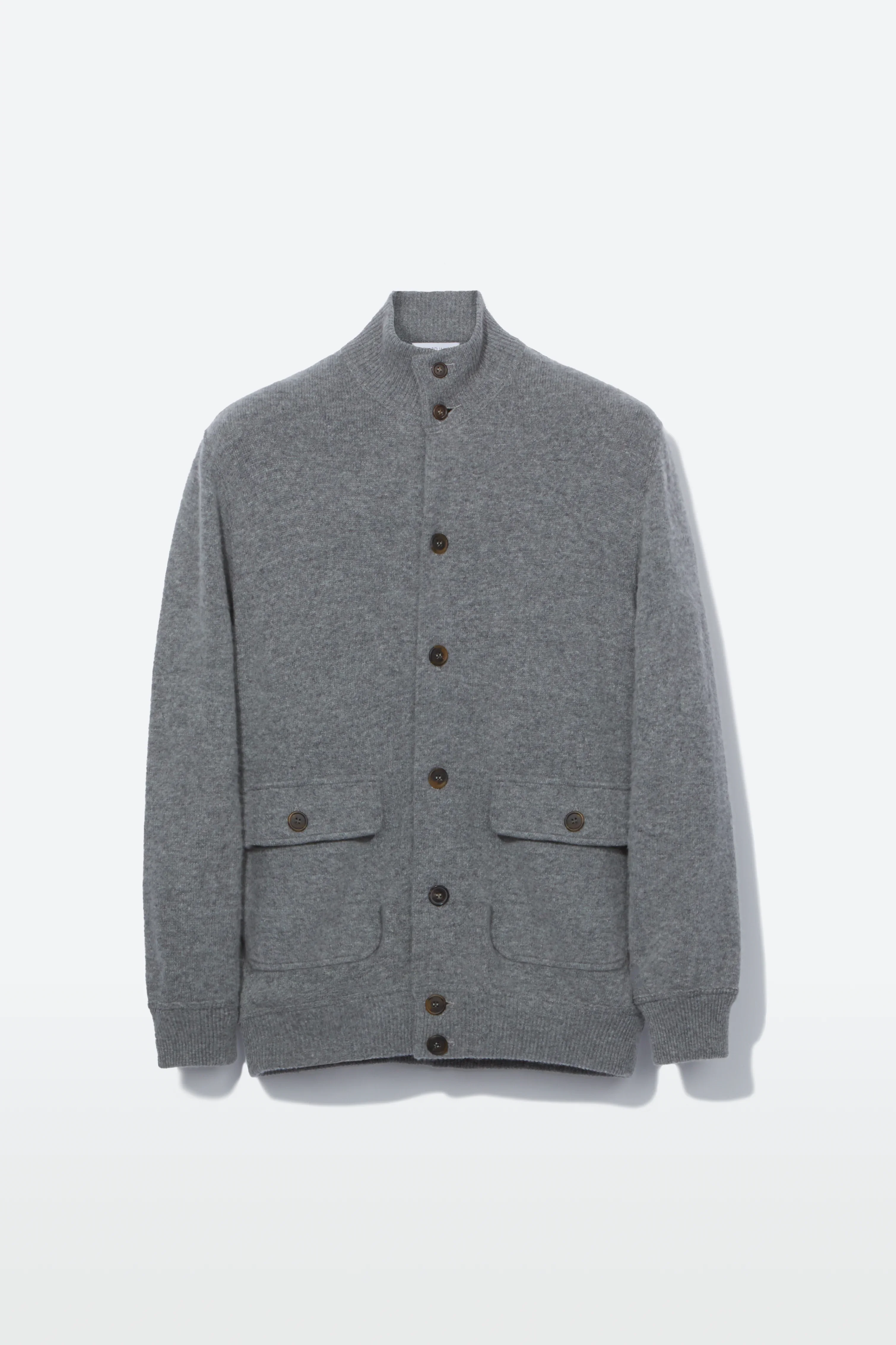 Knitted Bomber– Grey Melange Wool & Cashmere