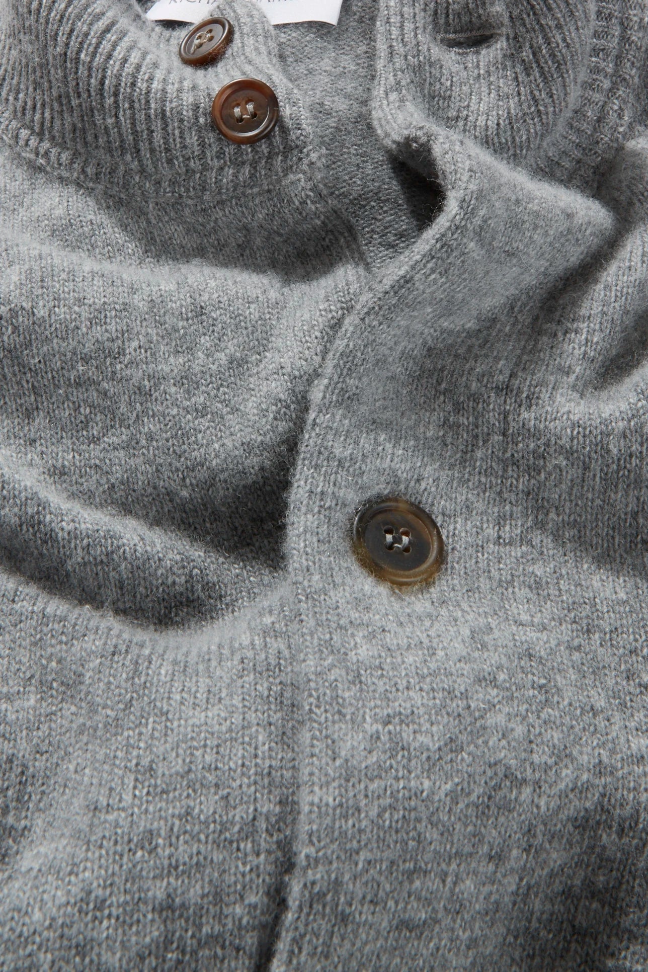 Knitted Bomber– Grey Melange Wool & Cashmere - Image 2