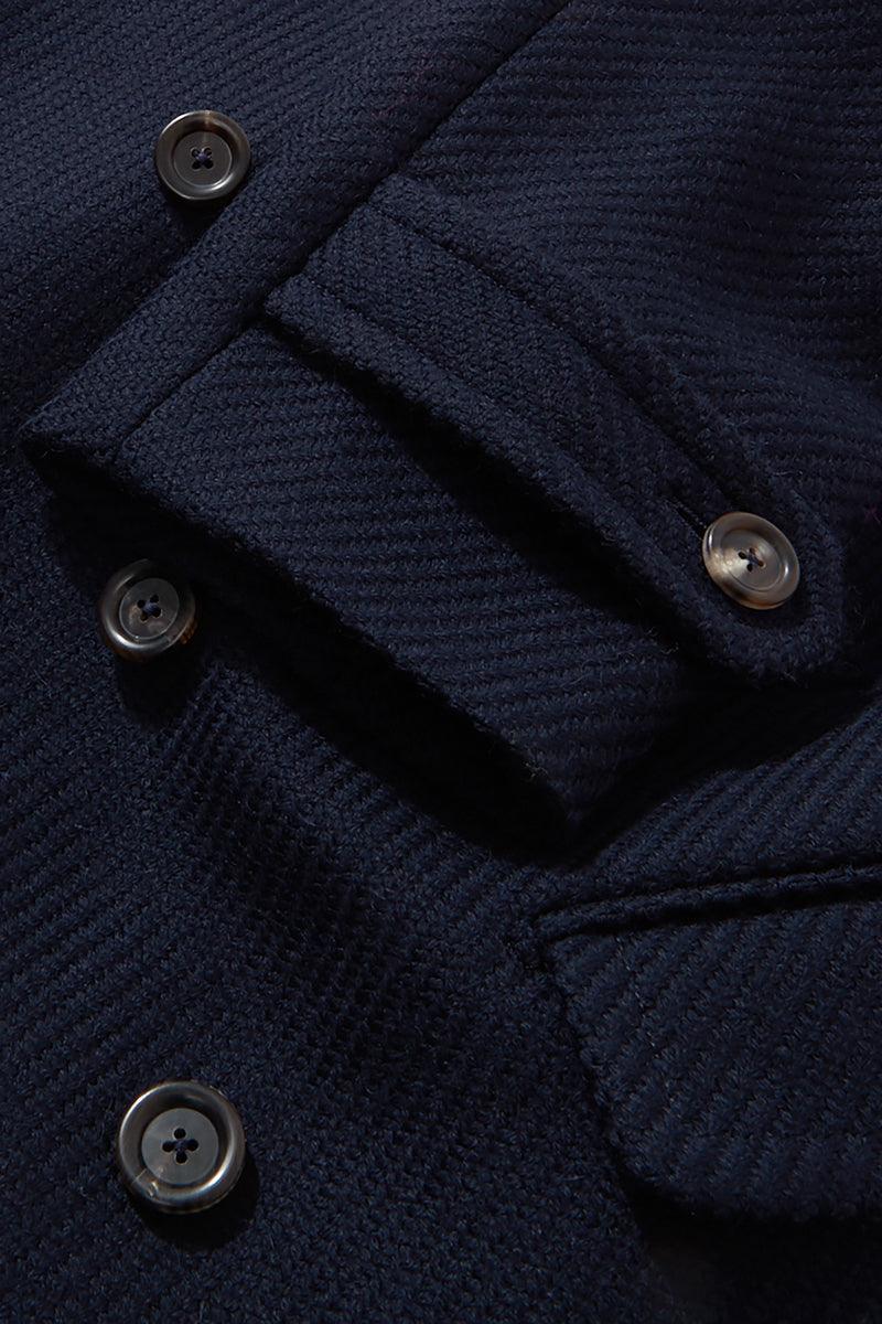 Navy Wool Twill Peacoat - Image 5