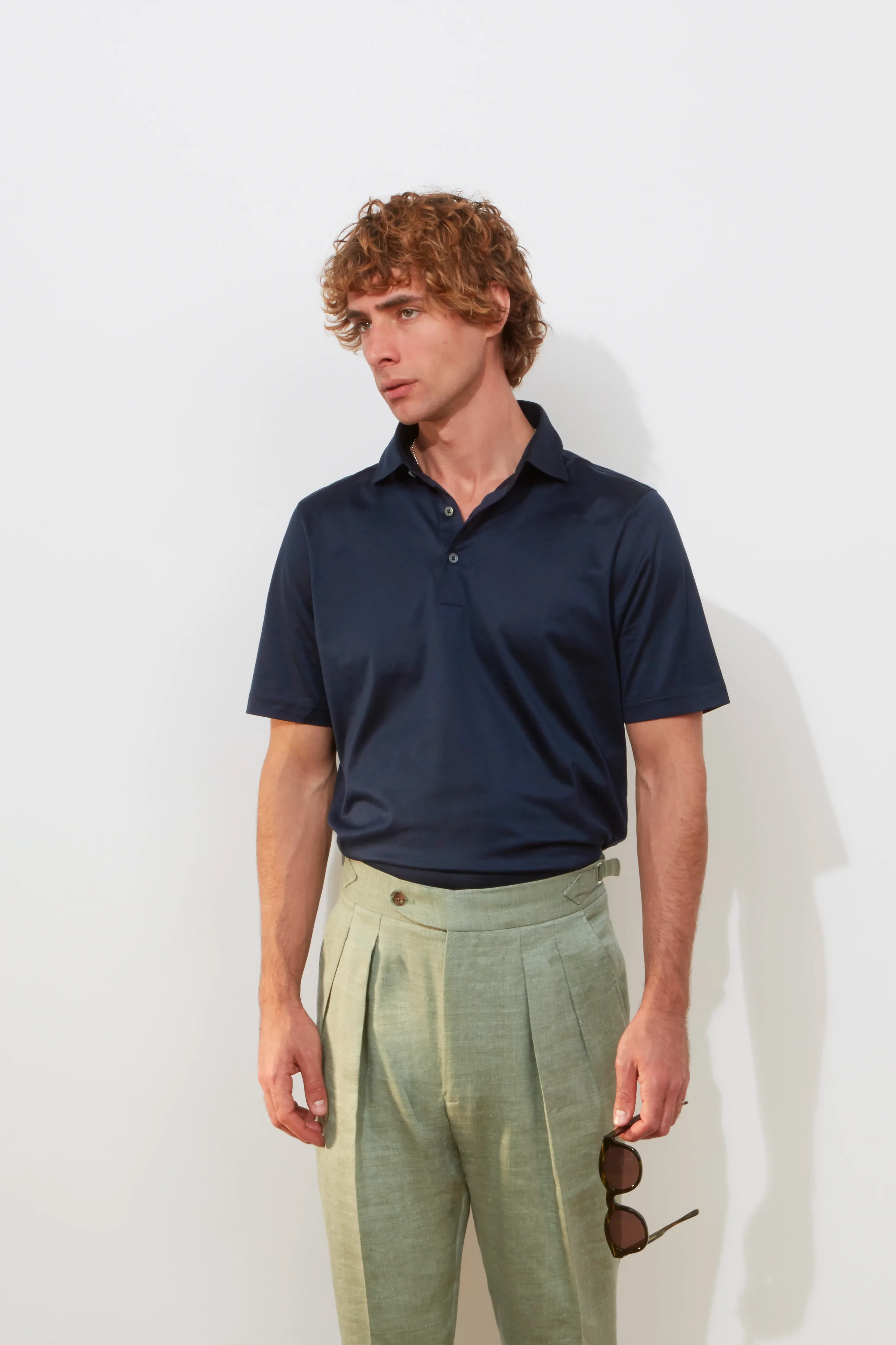 Polo Shirt – Navy Cotton Jersey