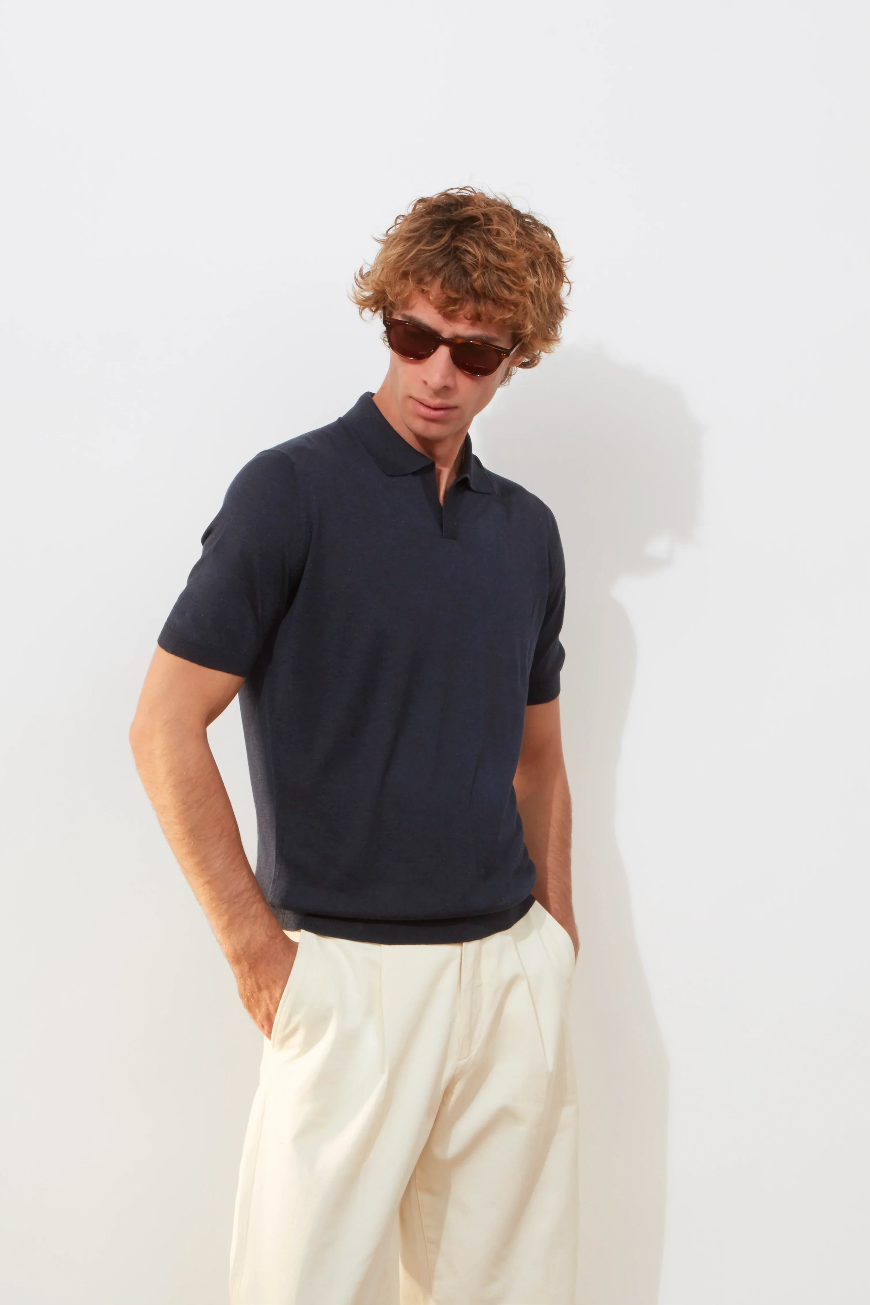 Polo Shirt – Navy Silk