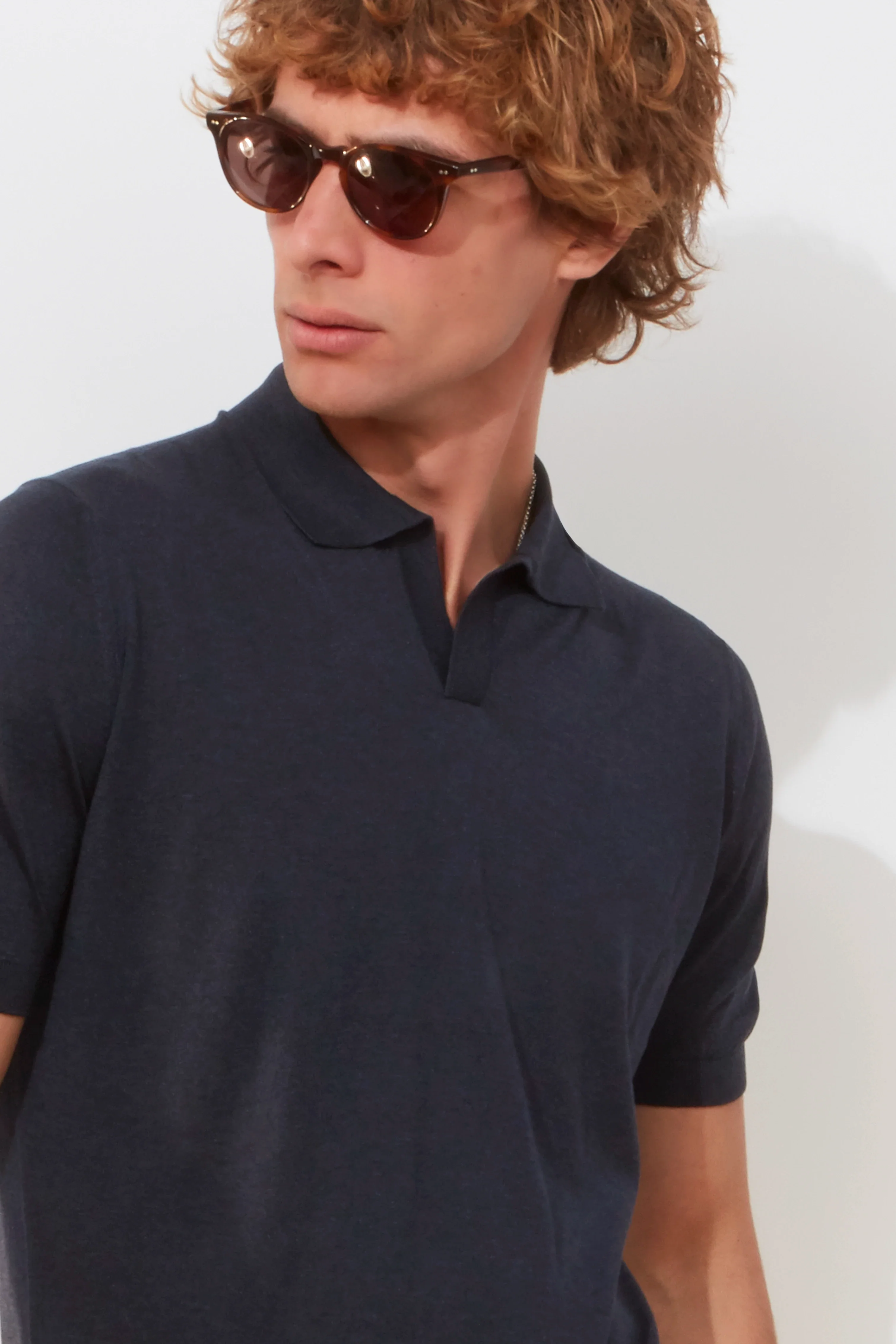 Polo Shirt – Navy Silk - Image 3