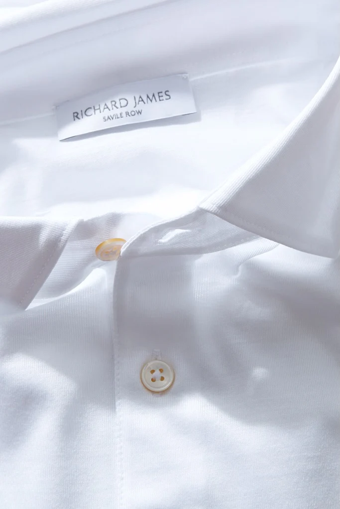 Polo Shirt – White Cotton Jersey - Image 4