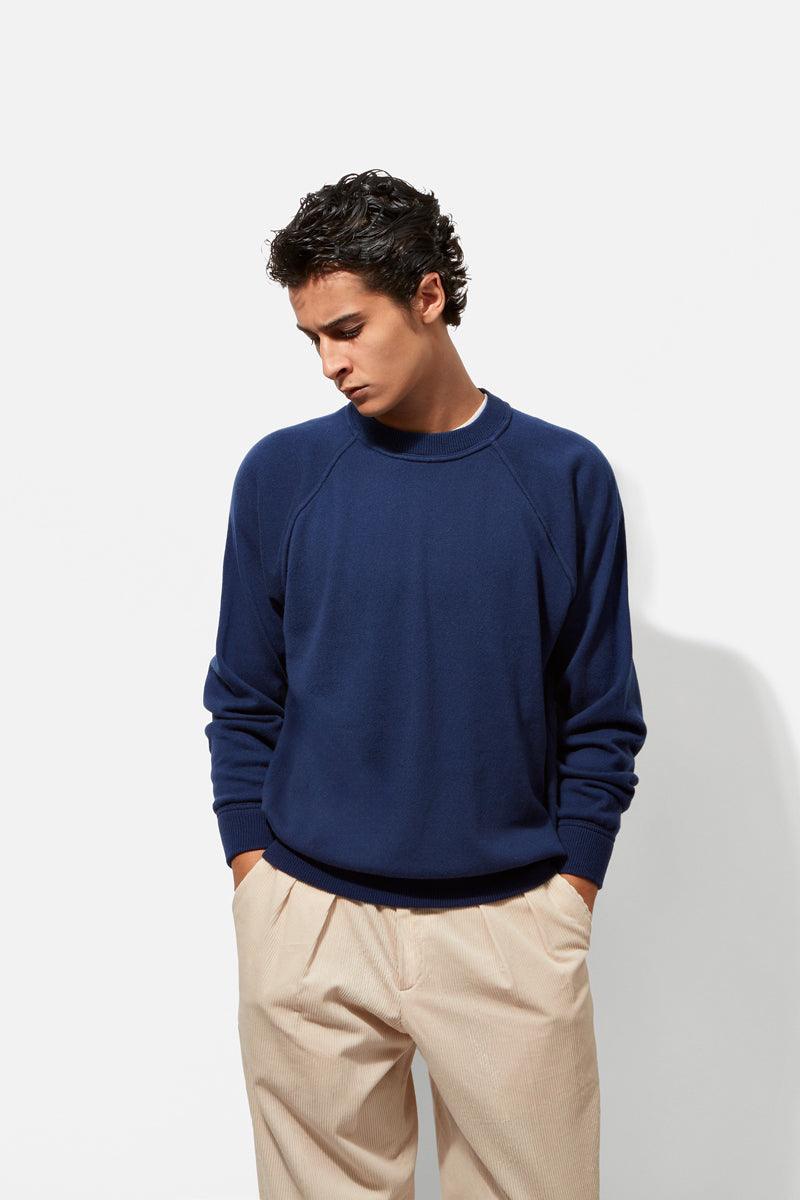 Raglan Crew Neck - Ink Blue Cashmere