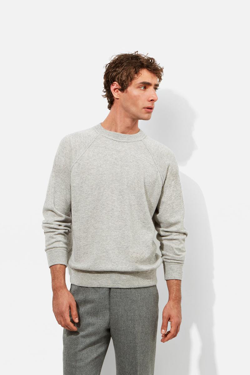Raglan Crew Neck - Marl Grey Cashmere