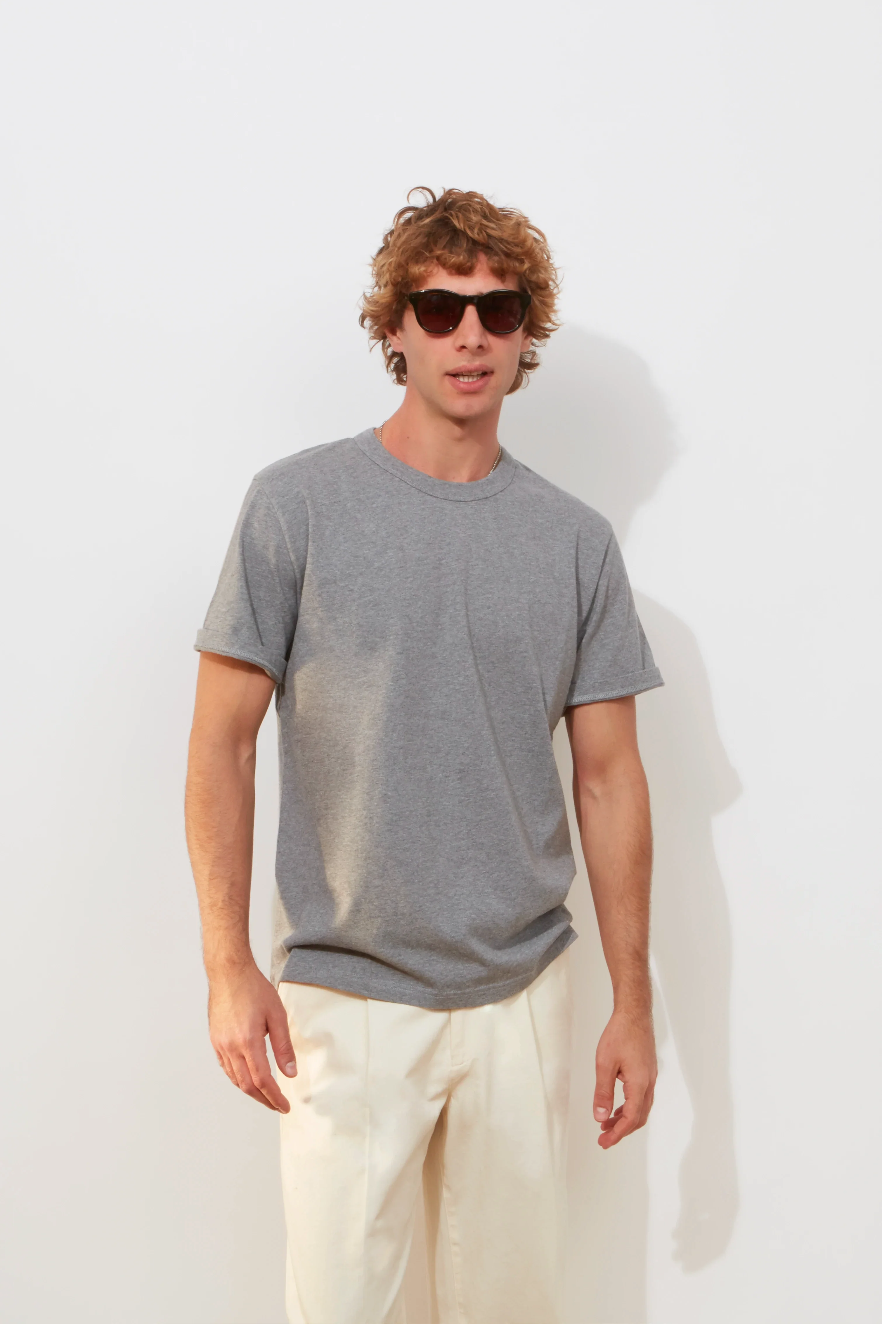 T-Shirt – Grey Marl Cotton