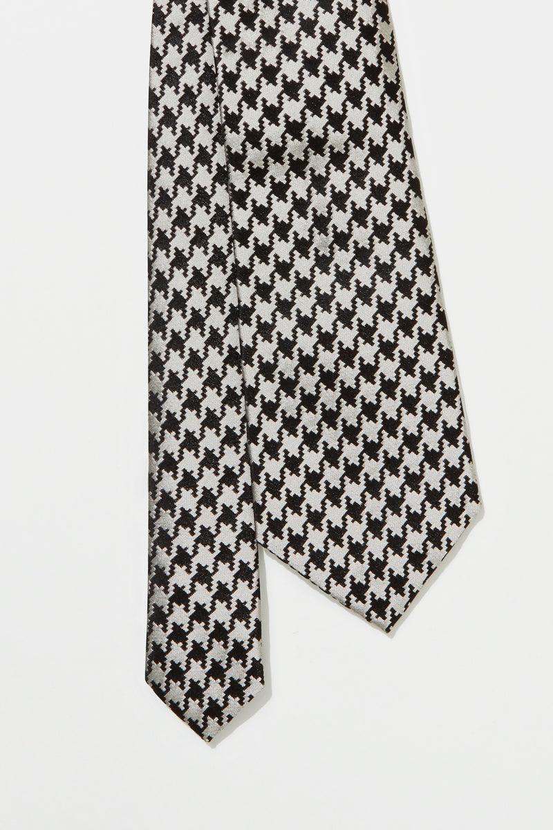TIE – BLACK & WHITE HOUNDSTOOTH