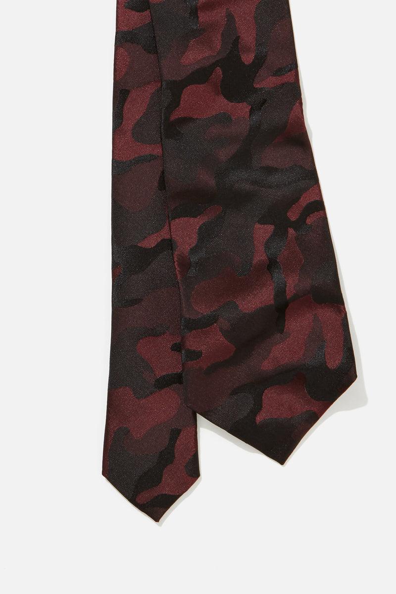 TIE – BURGUNDY CAMOUFLAGE
