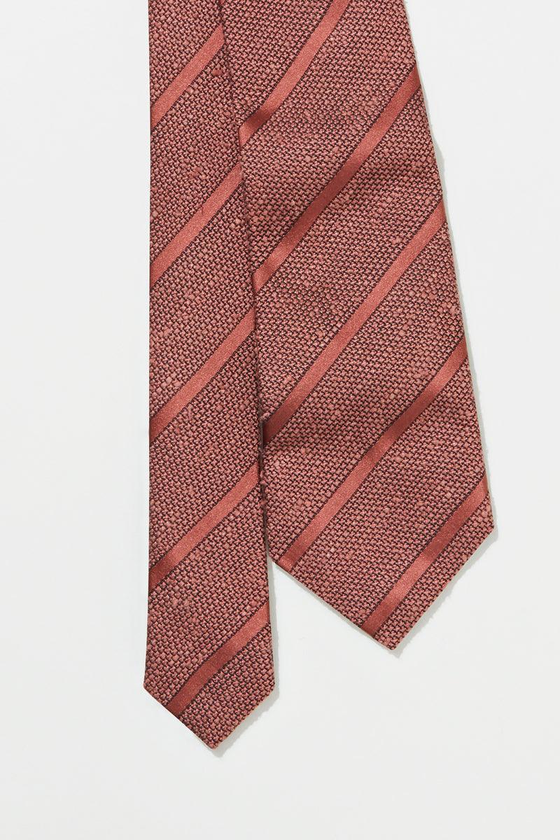 TIE – DUSTY PINK SHANTUNG SILK STRIPE