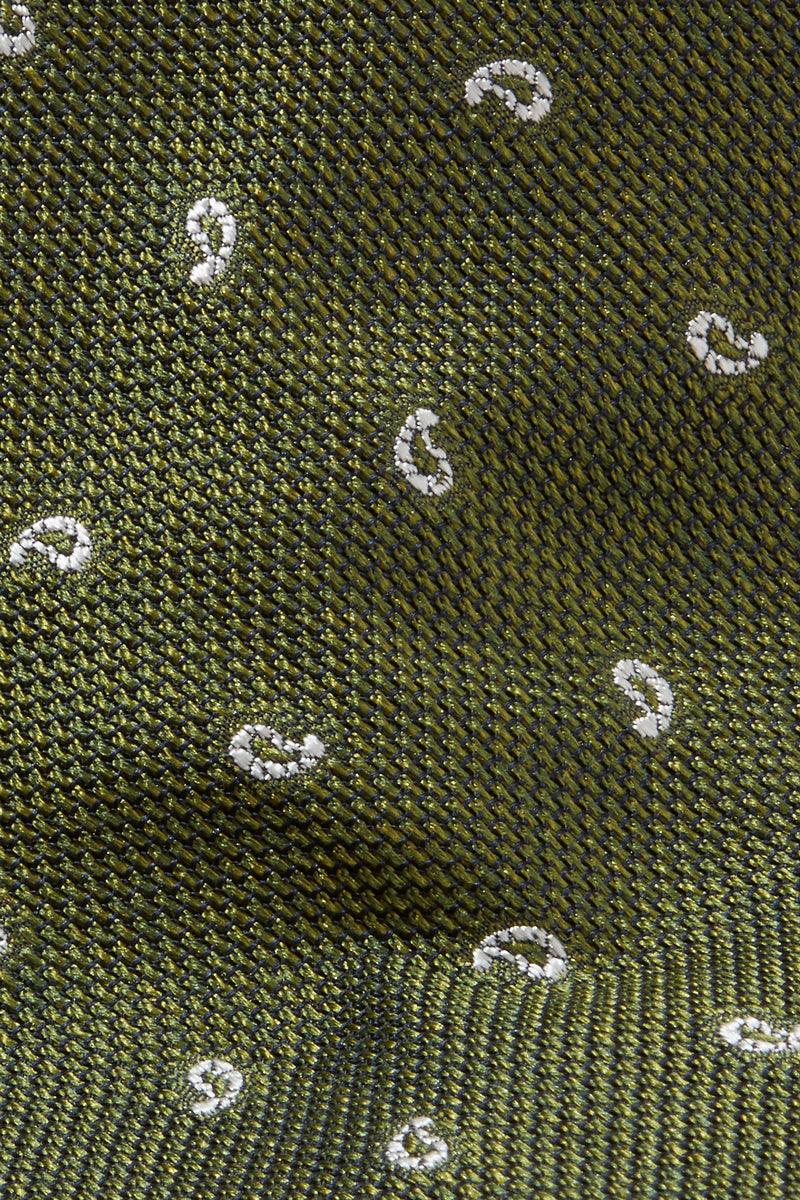 TIE – KHAKI & WHITE GRENADINE PAISLEY - Image 2