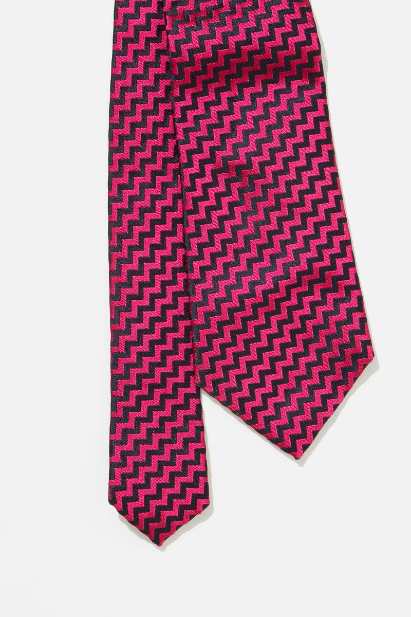 TIE – MAGENTA ZIGZAG