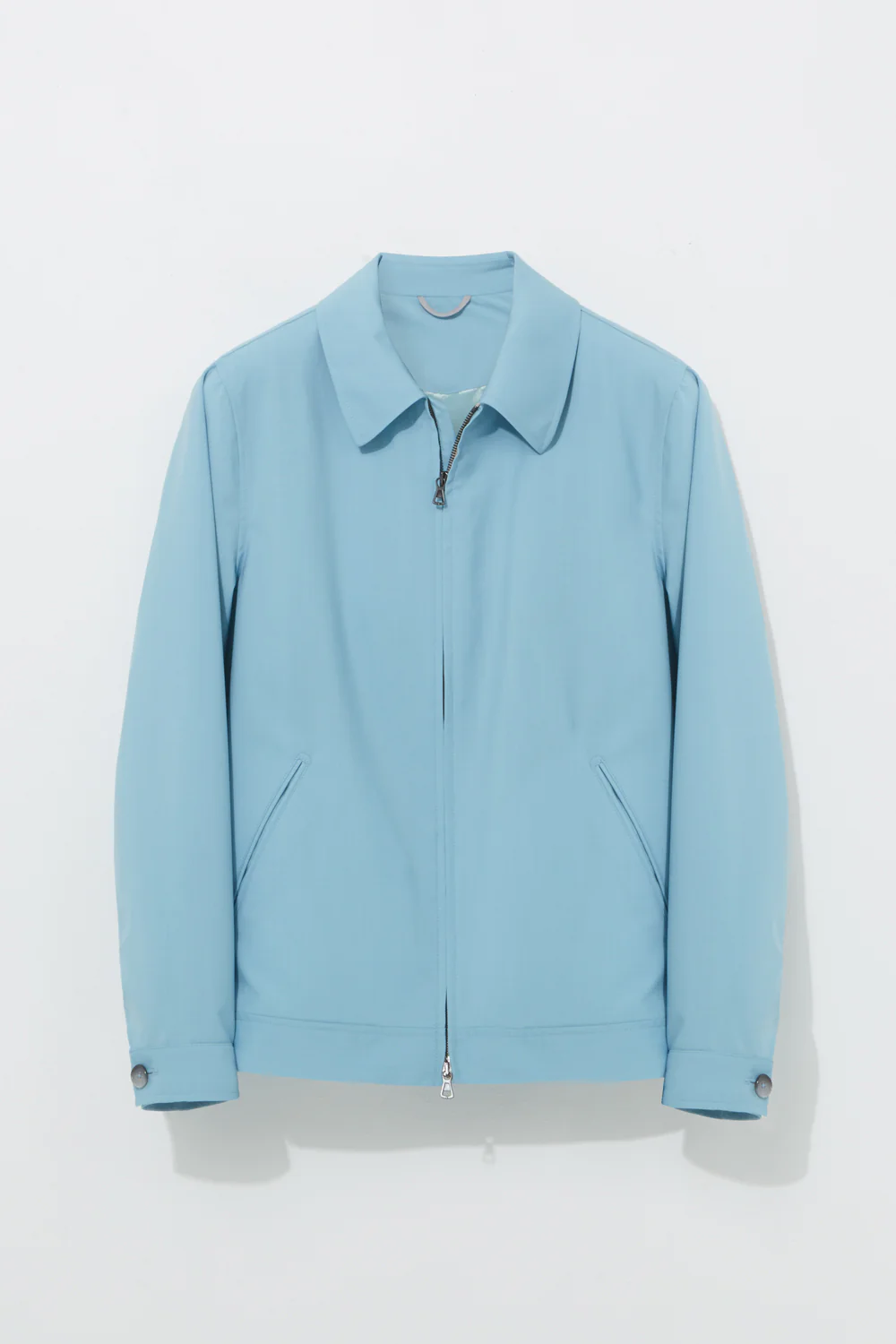 Zip Blouson – Sky Blue Wool & Mohair - Image 3